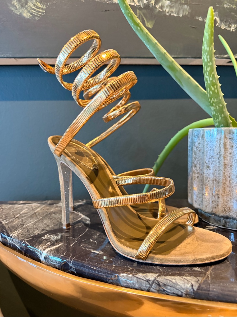 Rene Caovilla Juniper Heels Suede size 8